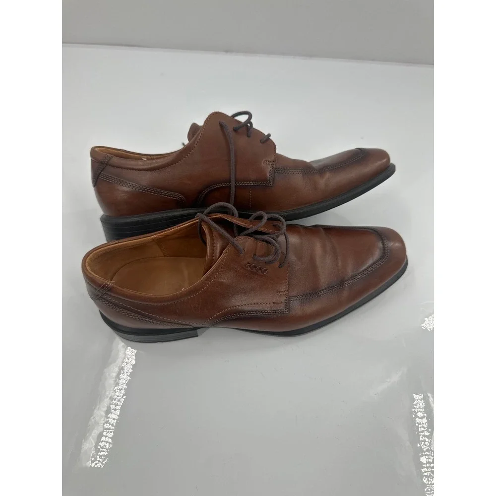 ECCO Helsinki Brown Leather Bicycle Toe Oxford Dress Shoes Mens 44 US 10-10.5
